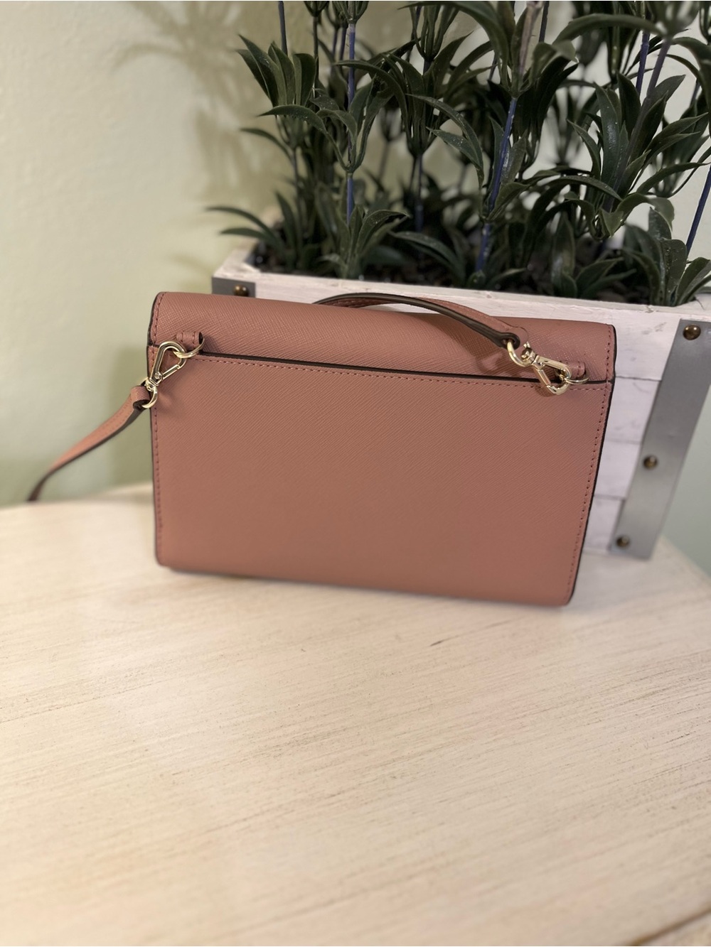 Kate Spade Laurel Way Winni Crossbody Bag Dusty Pink Saffiano Leather - Picture 2 of 10